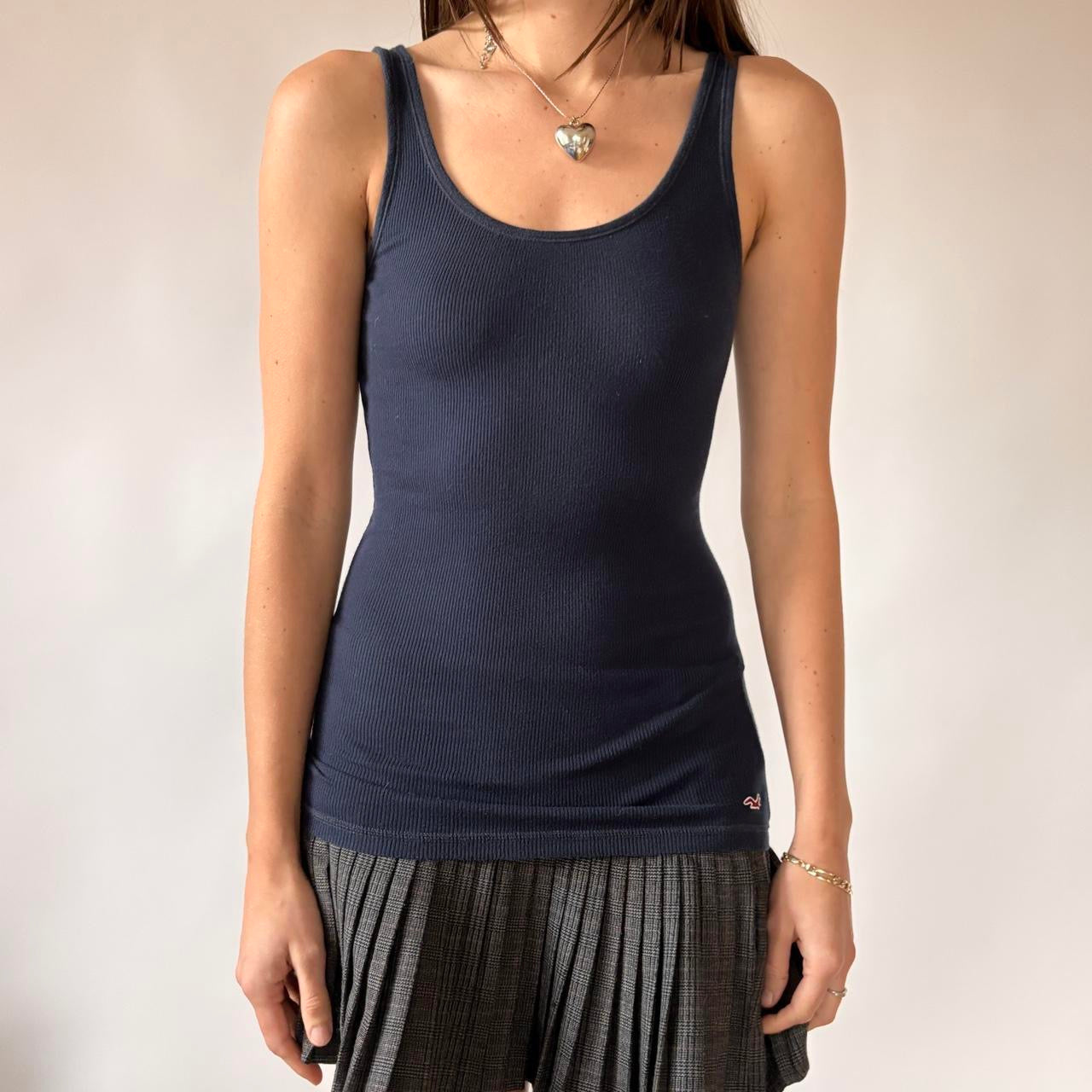 Hollister Navy Ribbed Tank Top (XS/S)