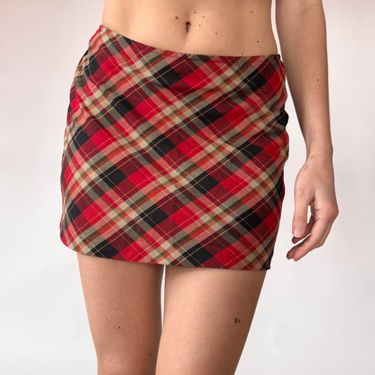 90s Plaid Mini Skirt (XS)