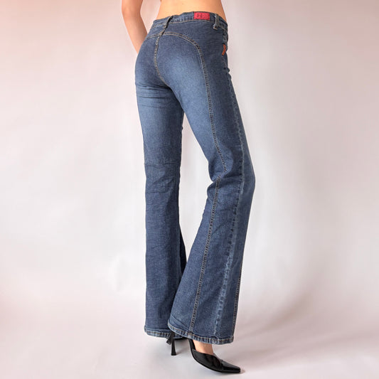 Y2K Saddleback Flare Jeans (S/M)