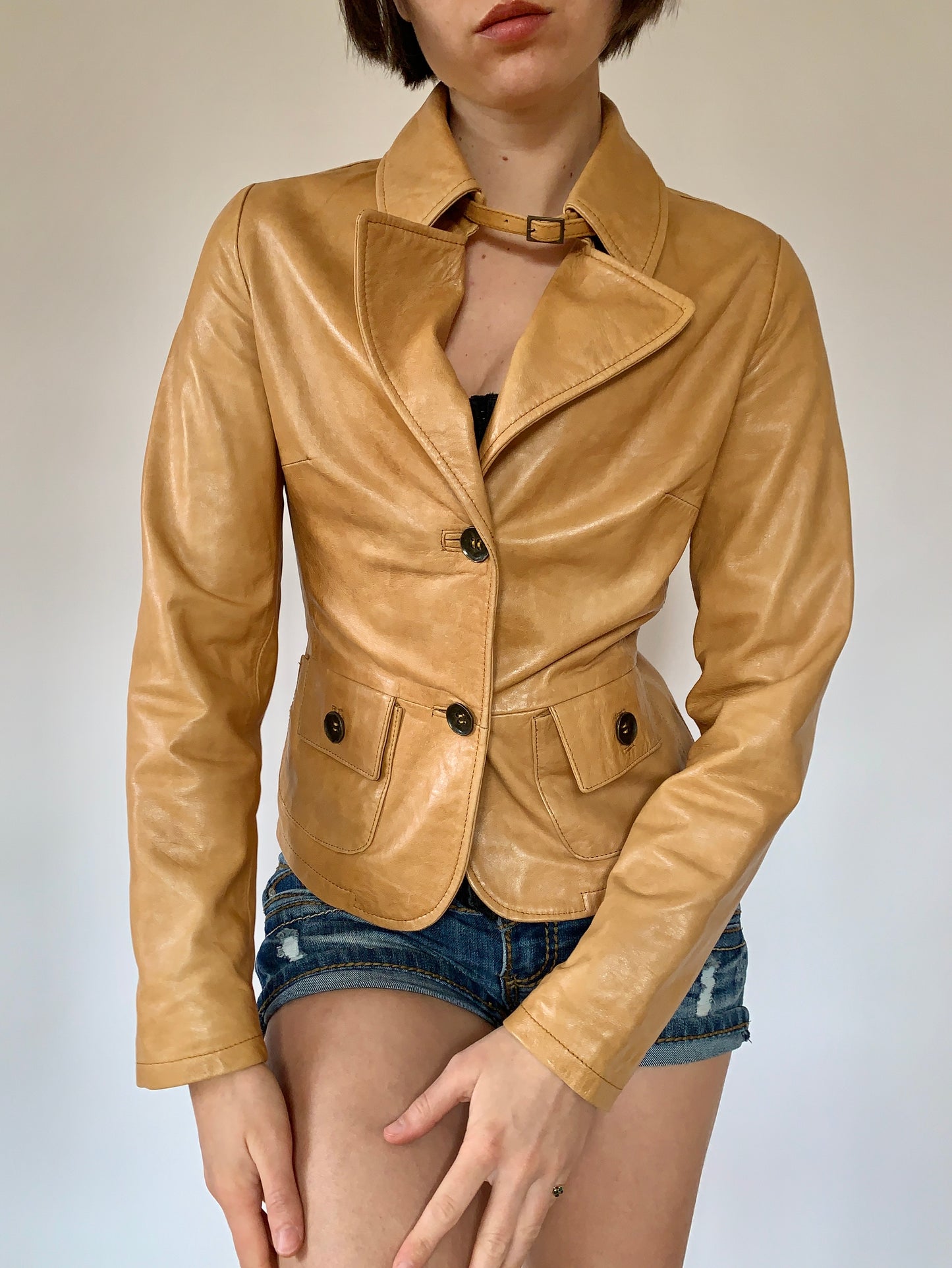 Italian Leather Blazer - S/M