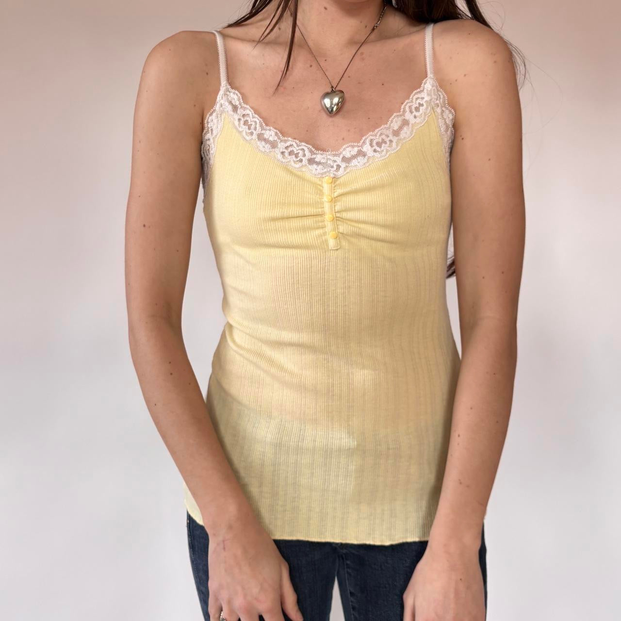 Y2K Guess Lacy Yellow Cami (XS/S)