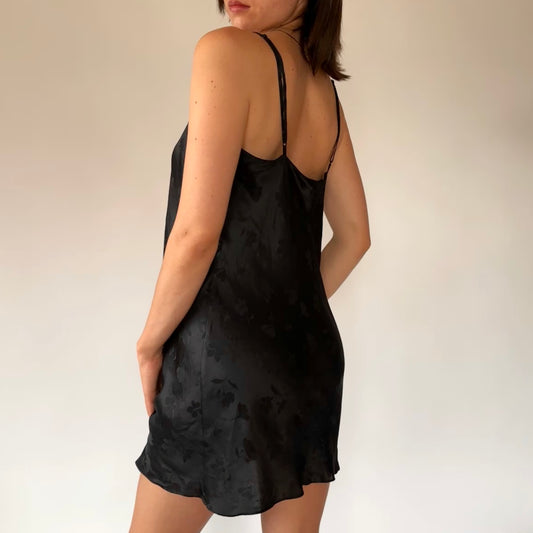 90s Noir Silk Slip (M)
