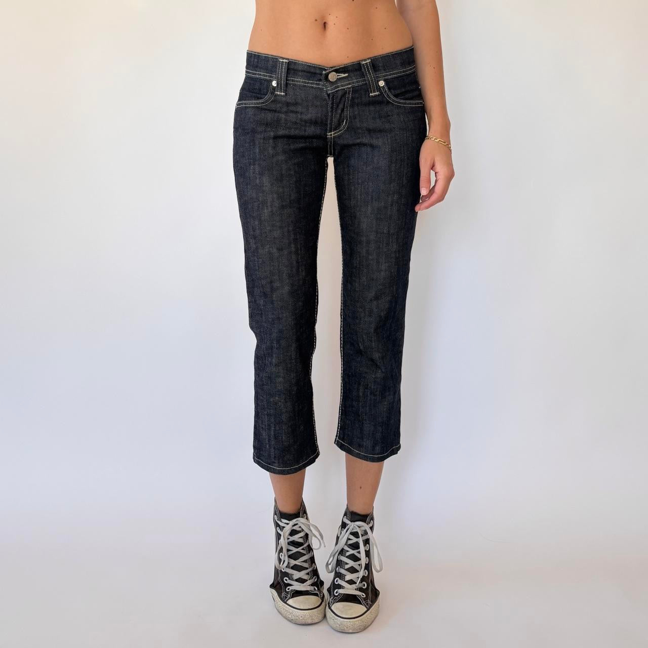 Y2K Dark Wash Denim Capris (XS)