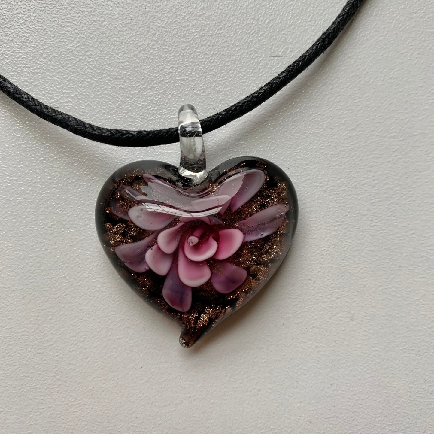 Vintage Glass Heart Necklace
