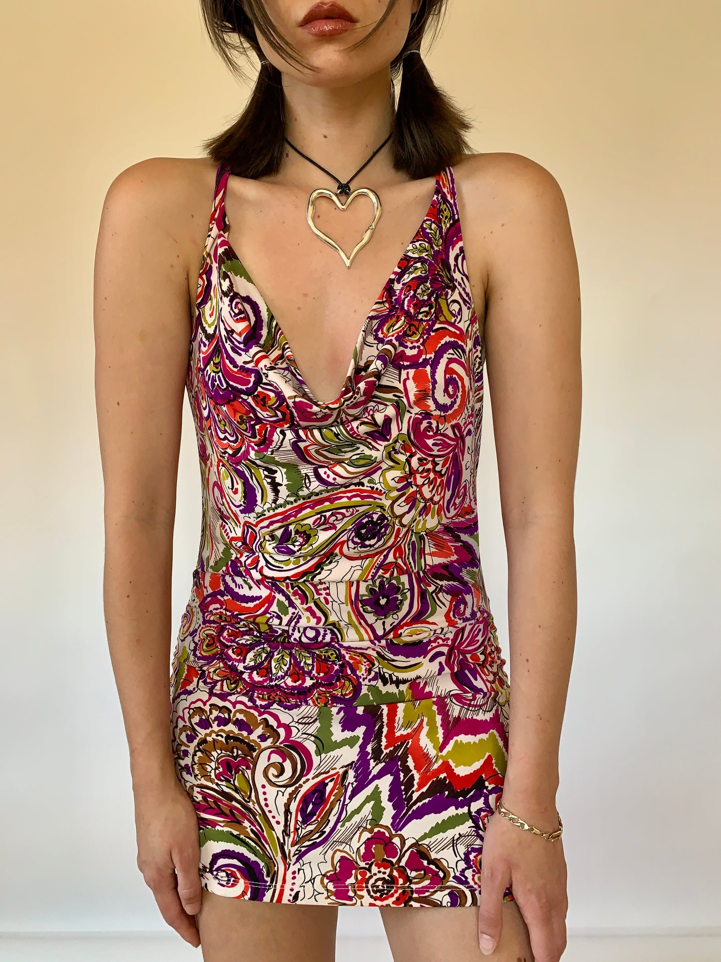Y2K Paisley Mini Dress