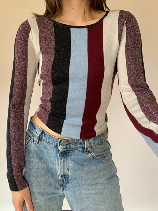 Striped Glitter Knit