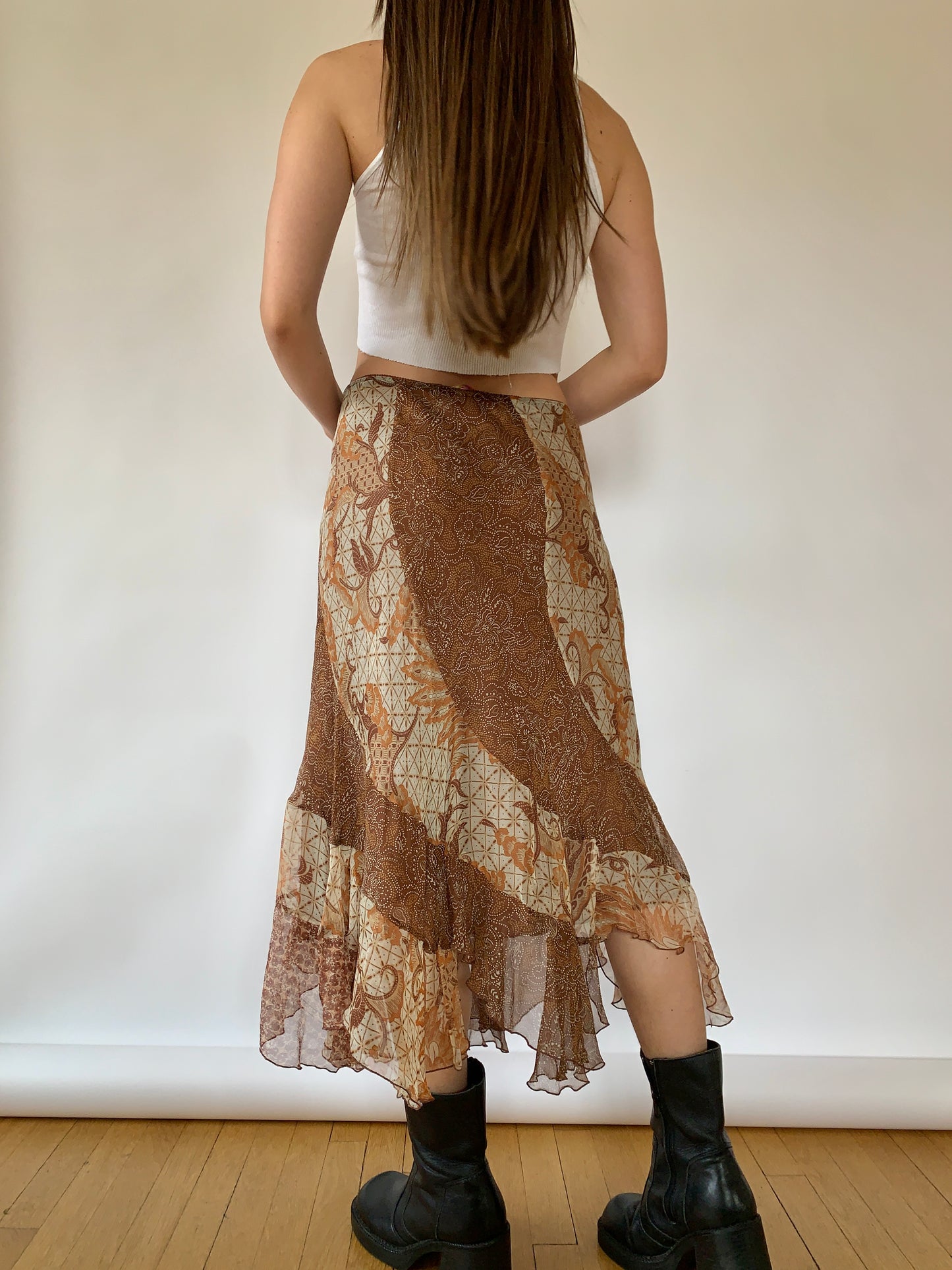 Y2K Silk Skirt