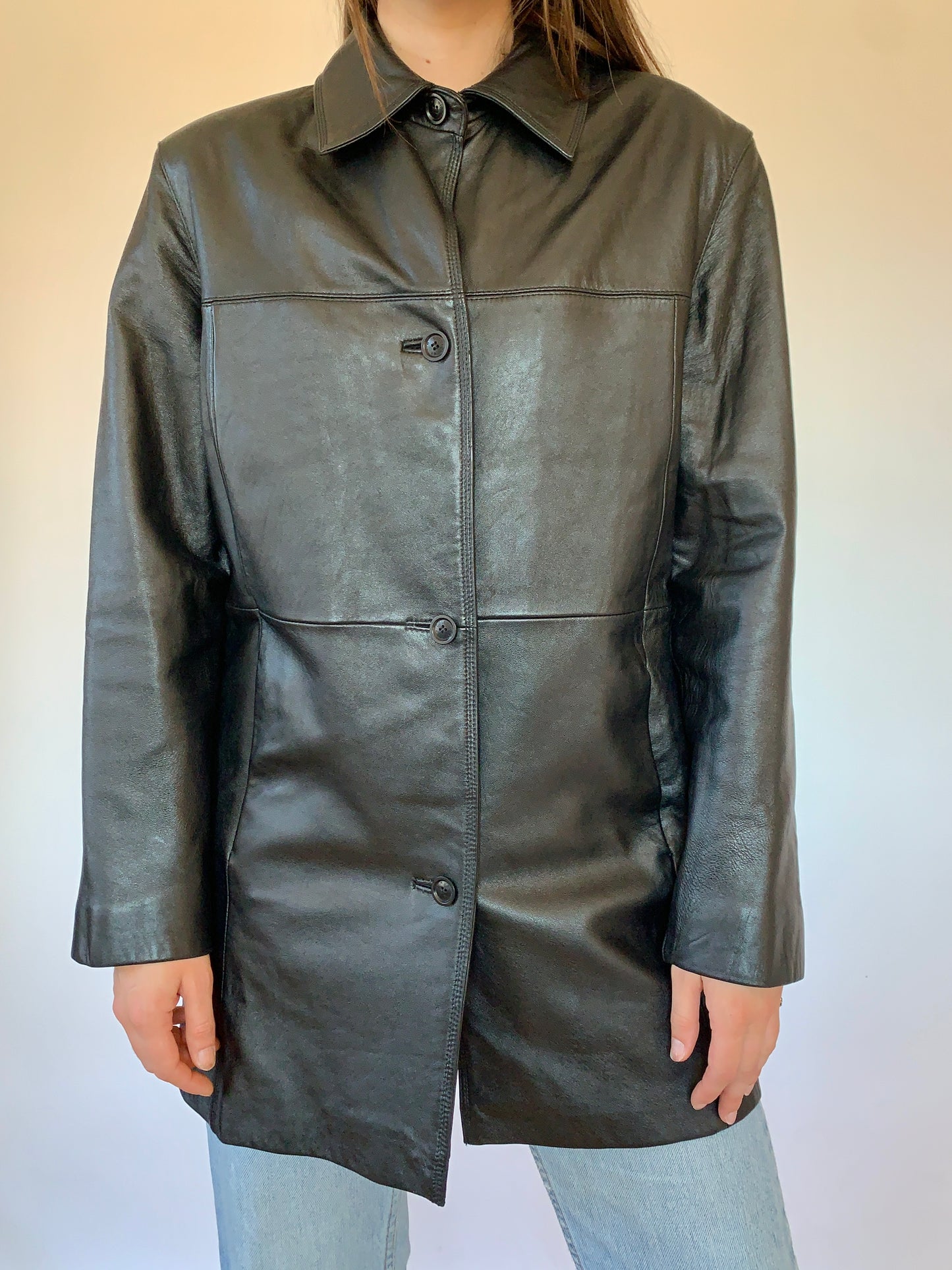 Vintage 1990s Leather Trench