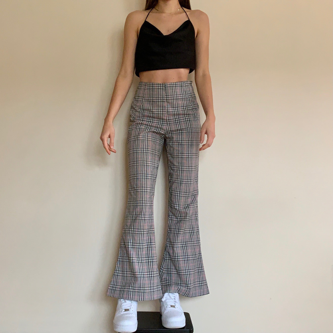 Y2K Plaid Flares