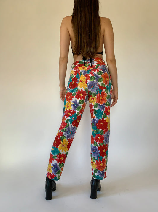 Vintage 1990s Flower Pants