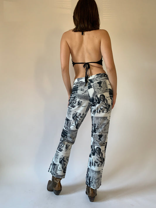 Vintage Novelty Print Pants
