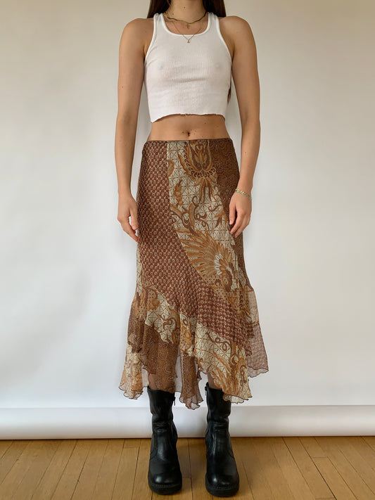 Y2K Silk Skirt