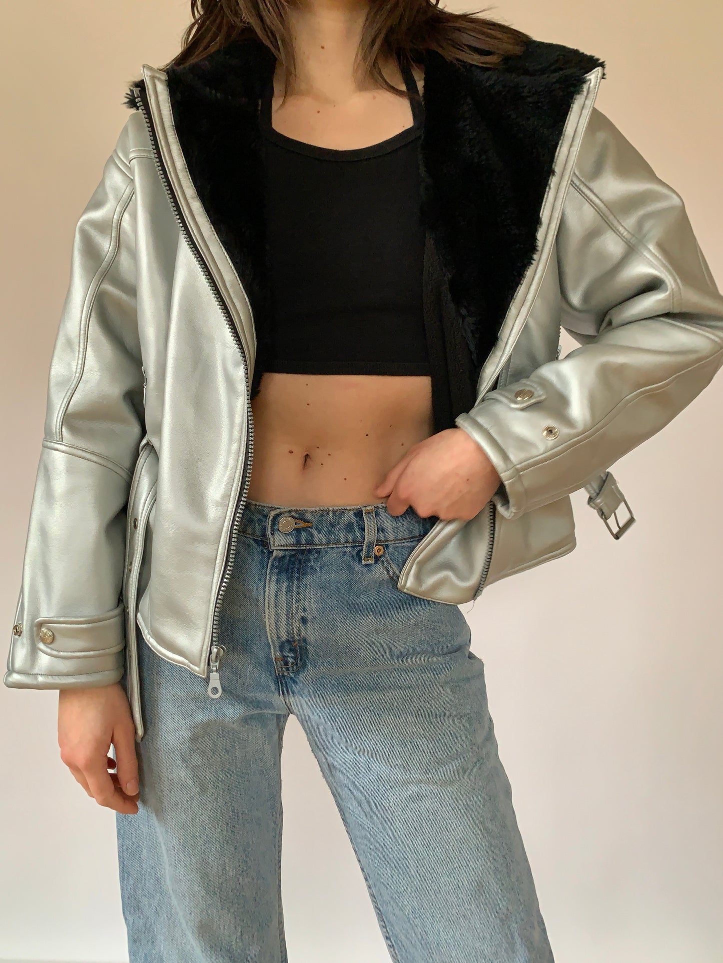 Silver & Faux Fur Jacket