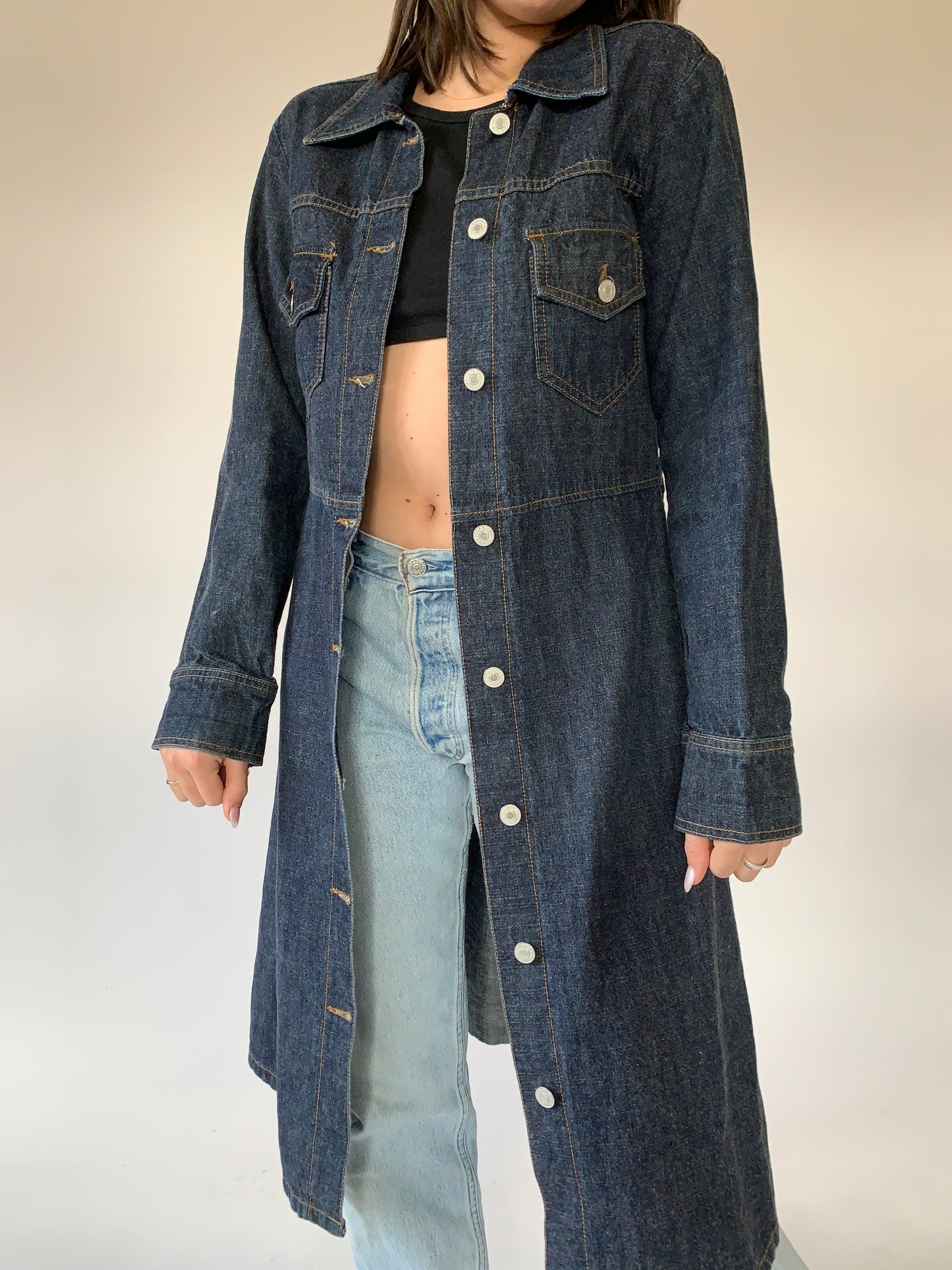Vintage 1990s Denim Trench