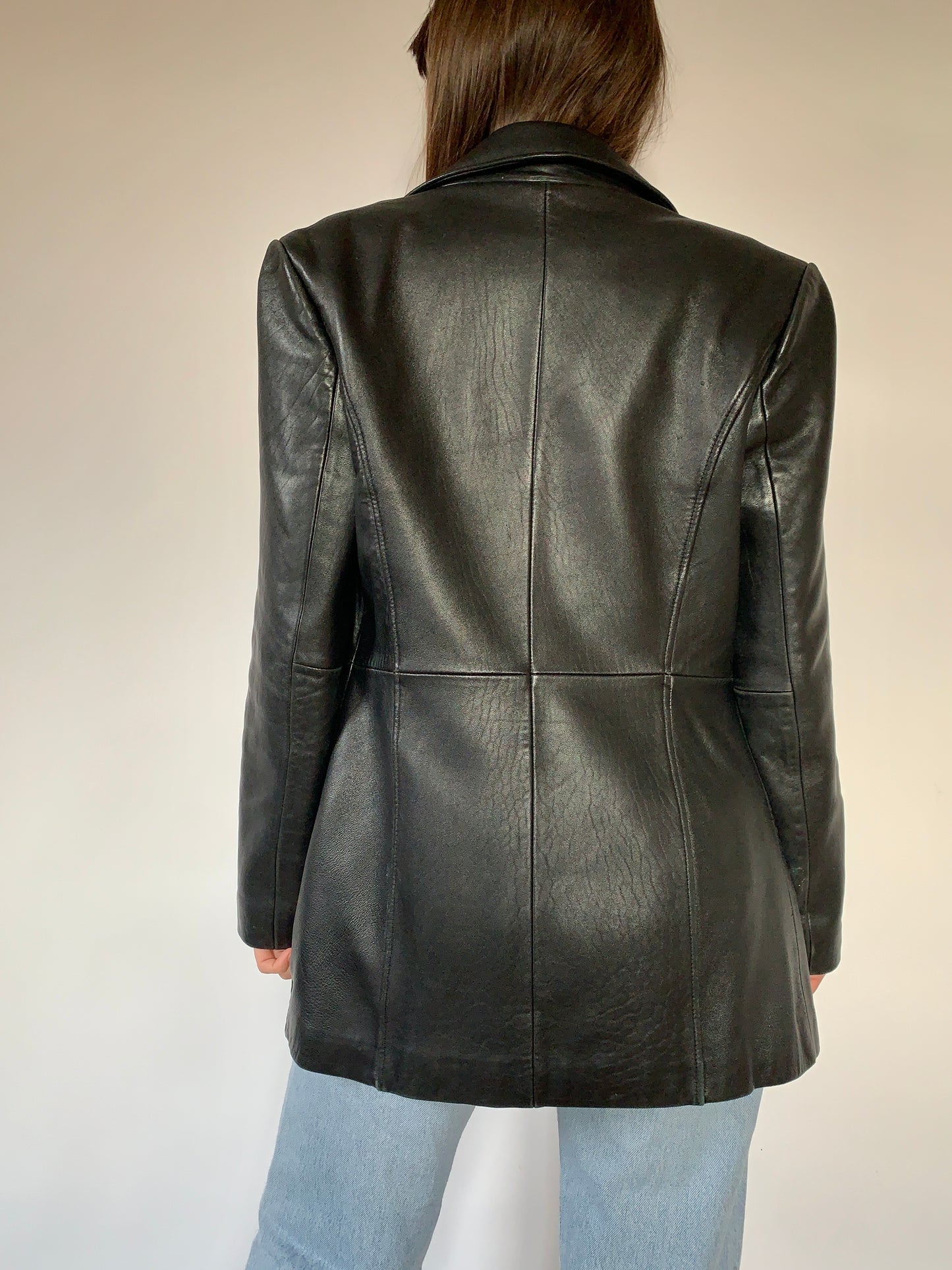 Vintage 1990s Leather Blazer