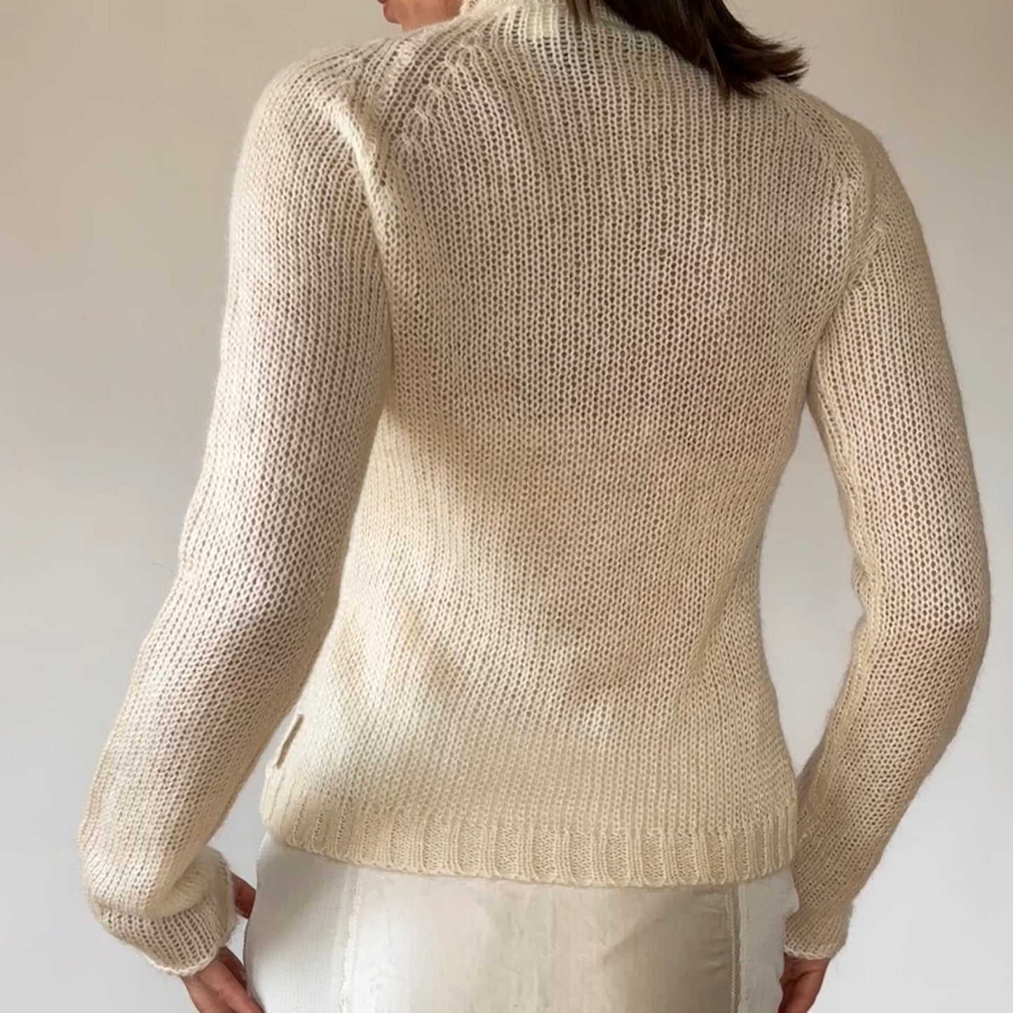 DKNY Cream Knit Pullover (S/M)