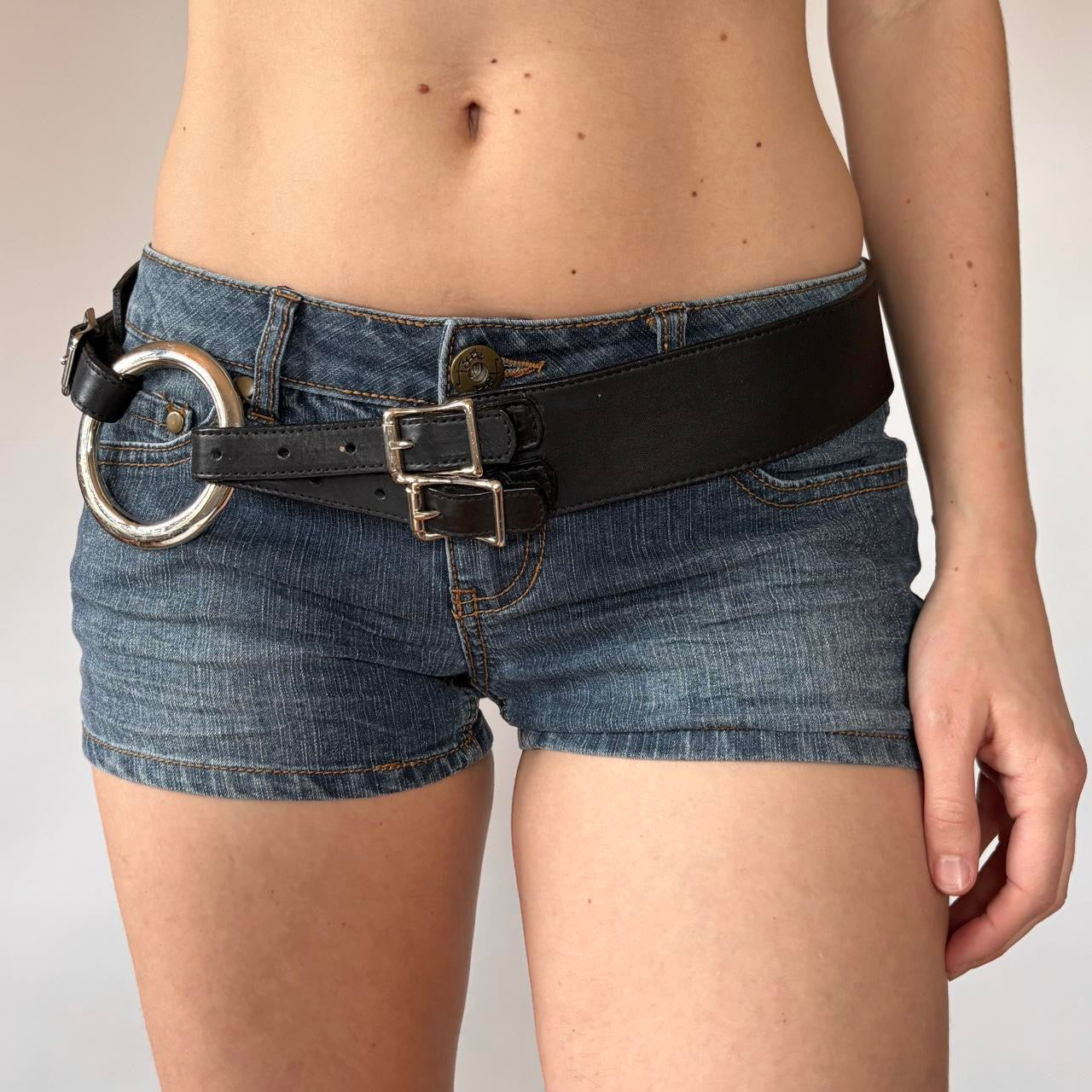 Vintage Leather O Ring Belt (L)