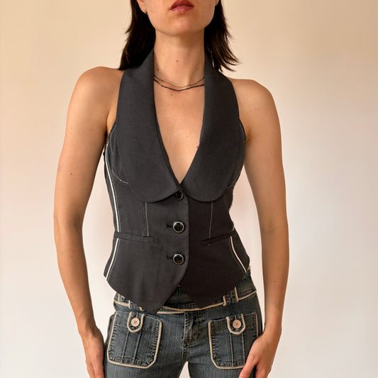 Y2K Corpcore Suit Vest (M)