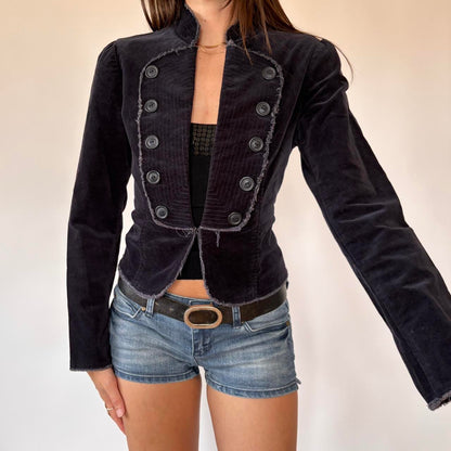 00s Velvet Military Style Jacket (S/M)