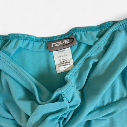 Y2K Aqua Strapless Top (M)
