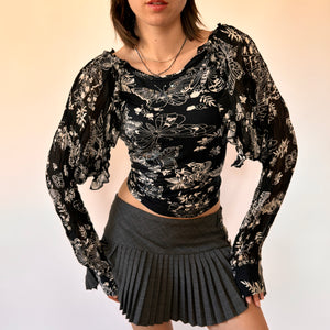 Y2K Butterfly Flowy Top (M)