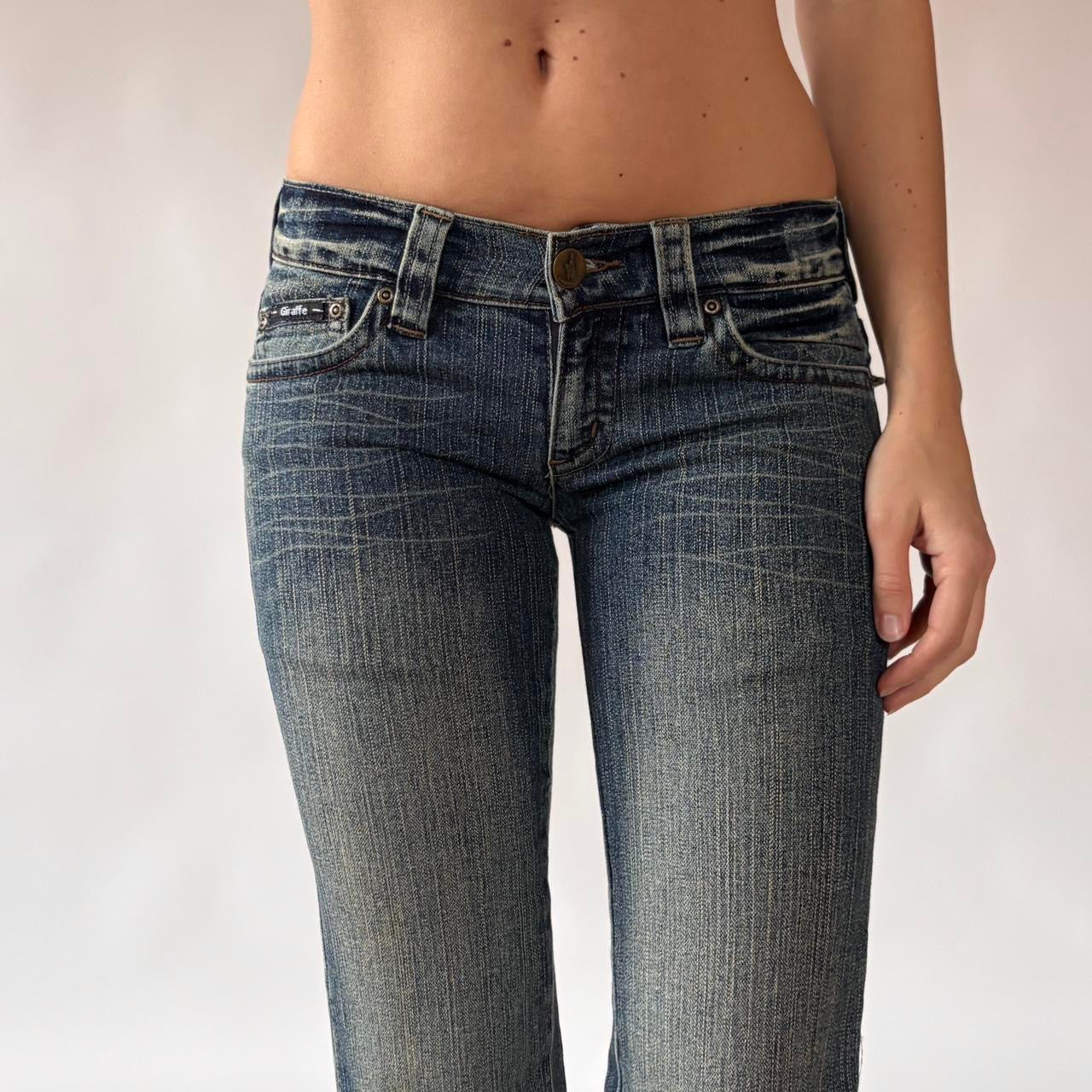 Y2K Low Rise Studded Bootcut Jeans (XXS)