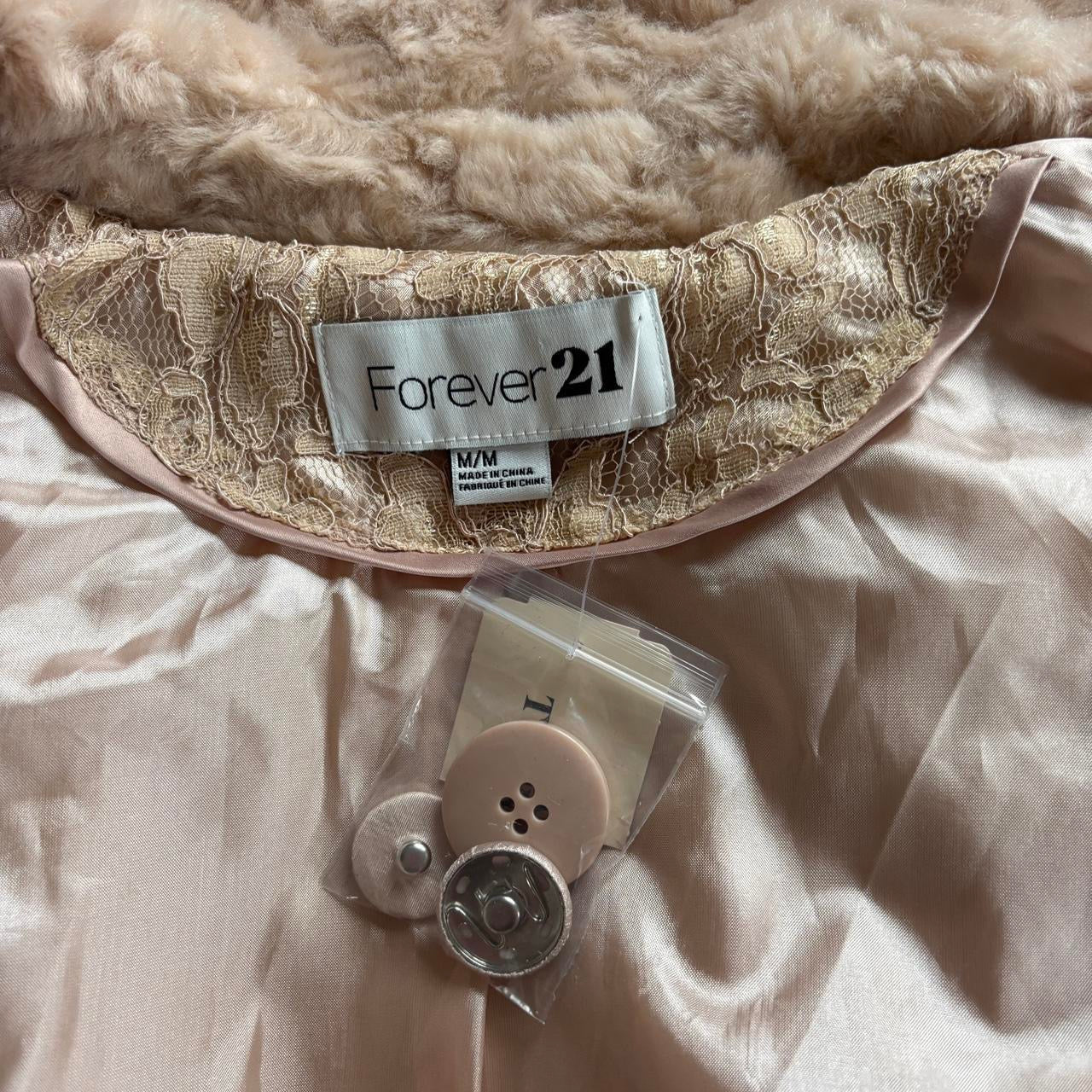 2000s Deadstock Faux Fur Babydoll Coat (M)
