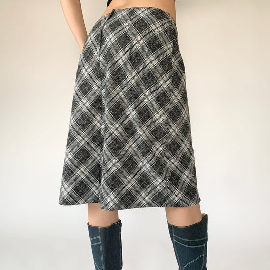 Vintage 1990s Plaid Midi (M)