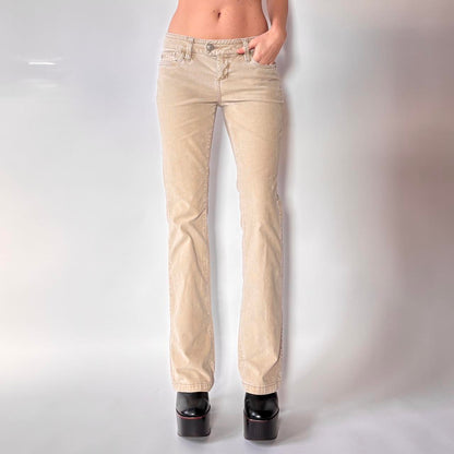 Y2K Low Rise Corduroy Flare Pants (S)