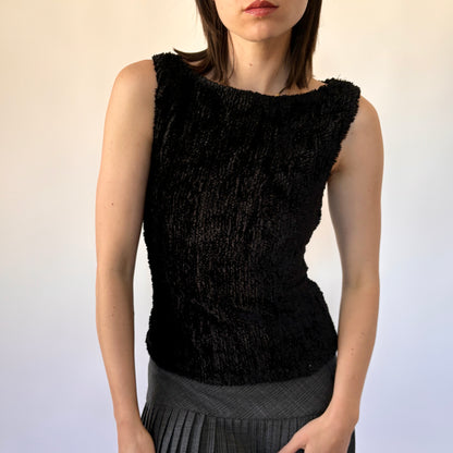 90s Noir Fuzzy Tank (S/M)