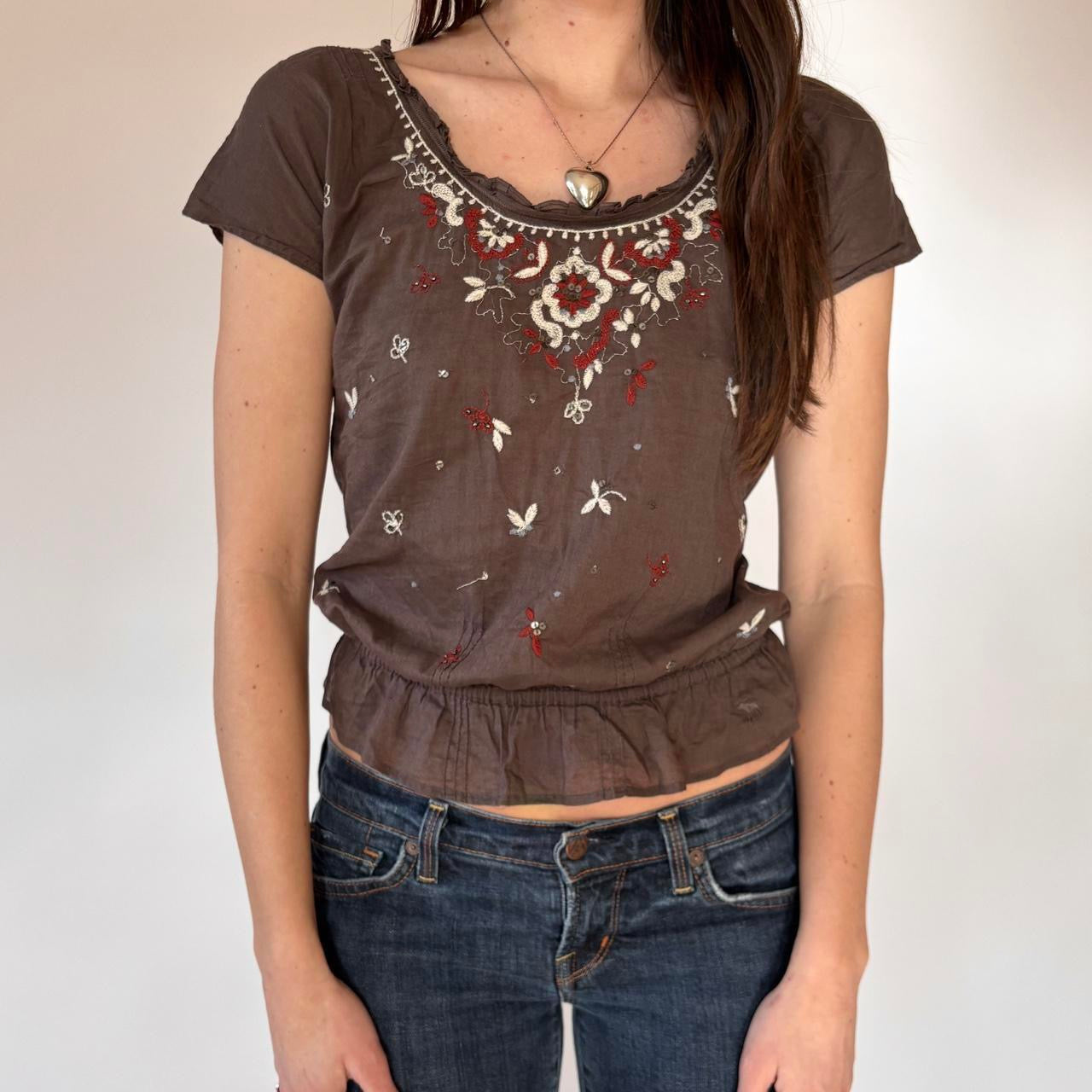 Abercrombie & Fitch Boho Embellished Top (S)
