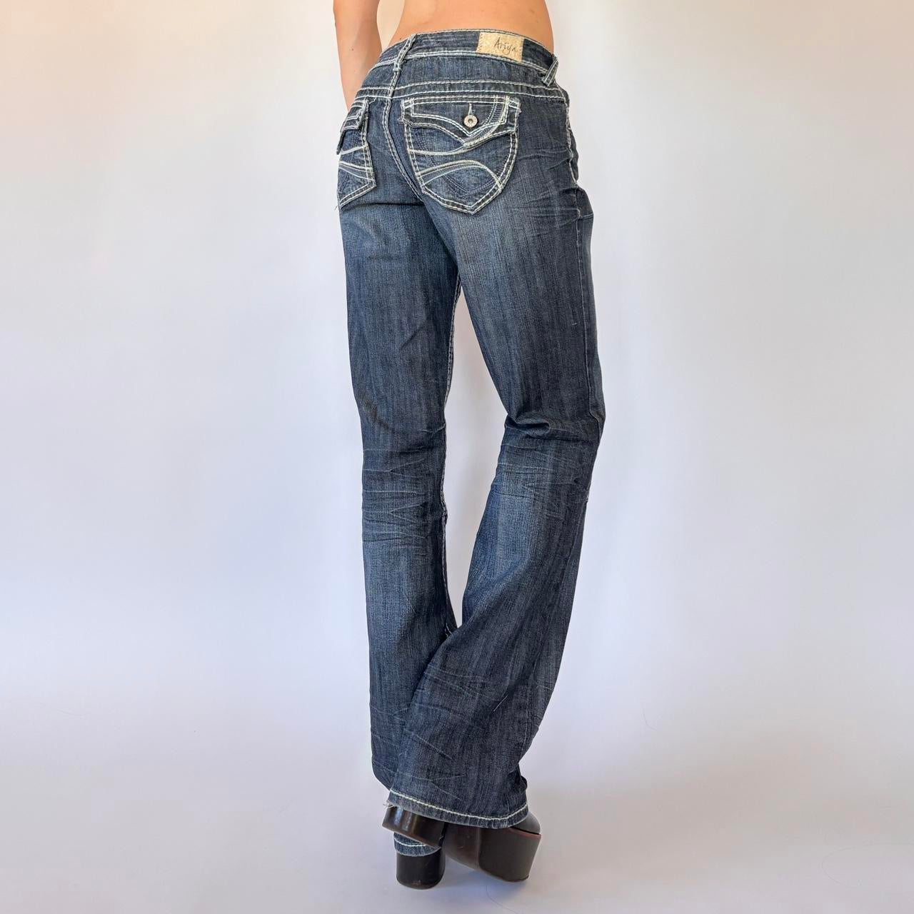 Y2K Dark Wash Low Rise Jeans (M)