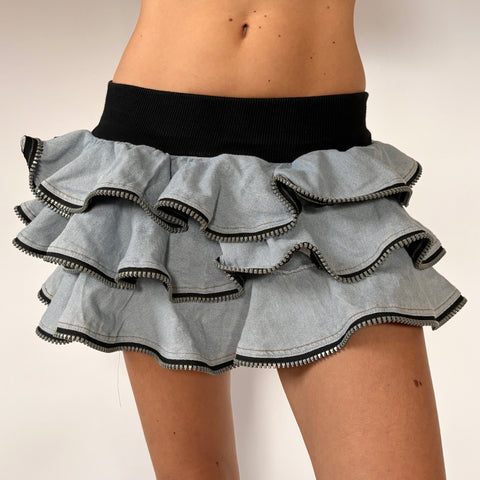 Glavil Denim Ruffle Skort (XS)