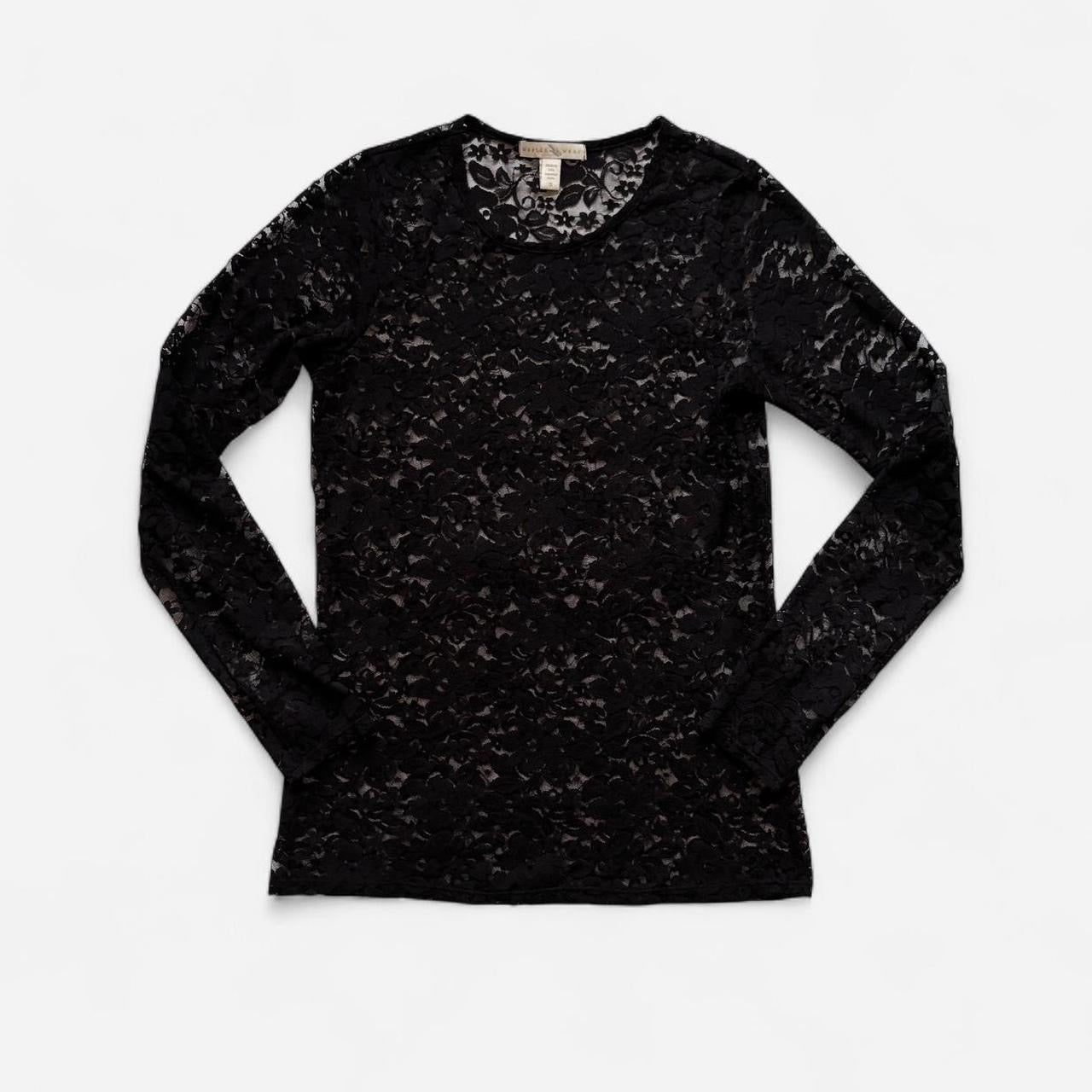 00s Black Lace Longsleeve Top (S/M)