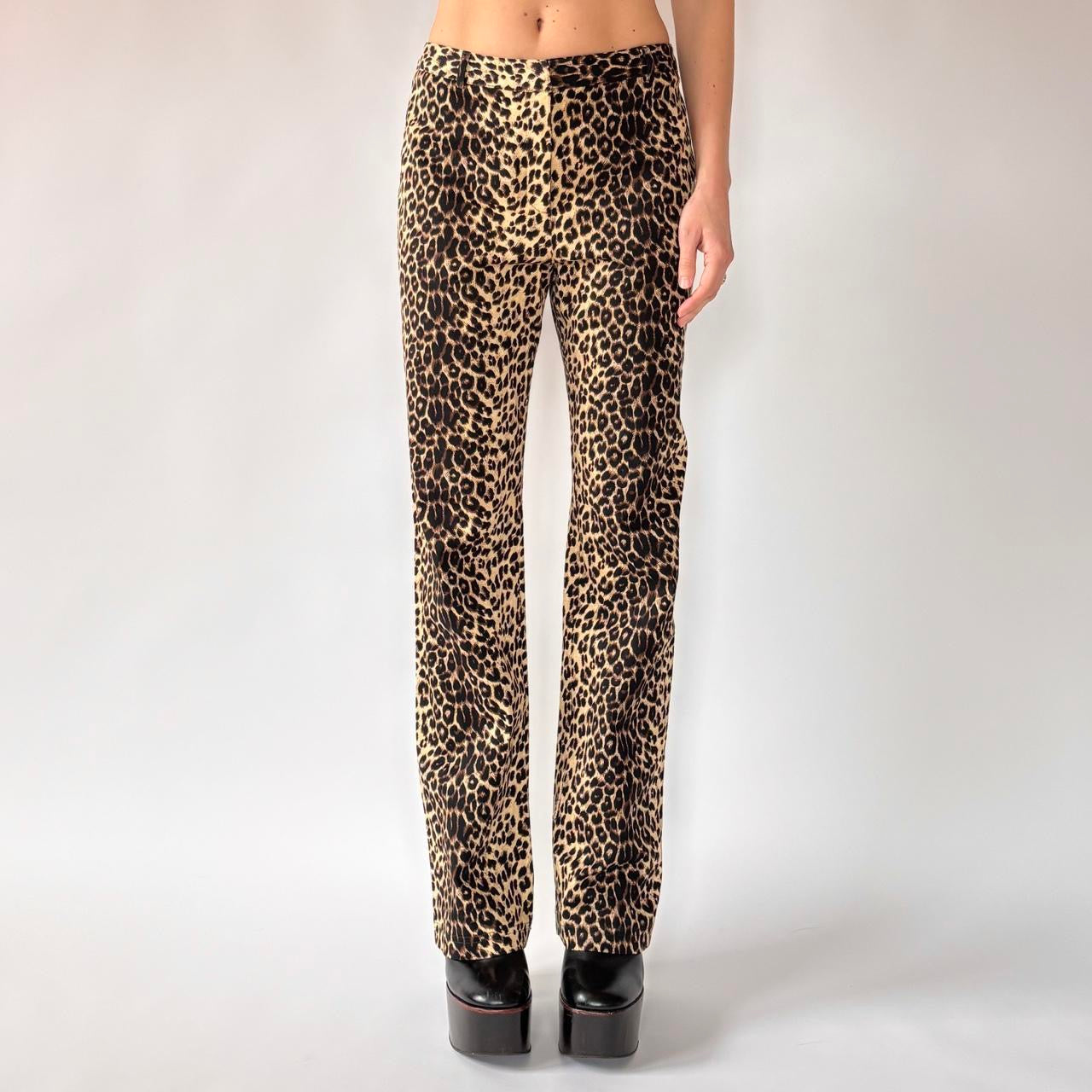 90s Leopard Print Pants (M)