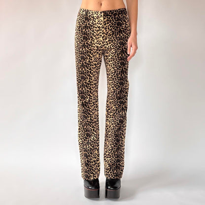 90s Leopard Print Pants (M)