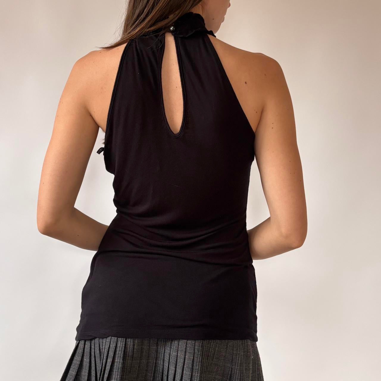 Y2K Ruffly Halter Top (M)