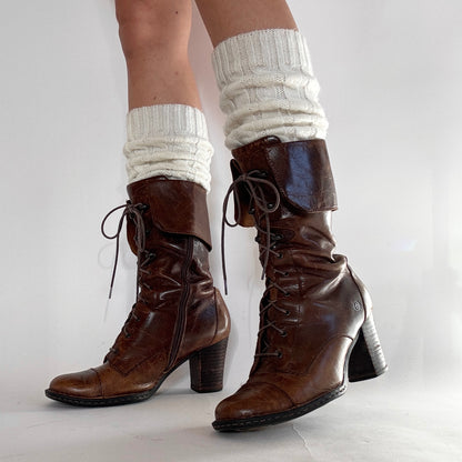 Y2K Heeled Lace Up Boots (8.5)