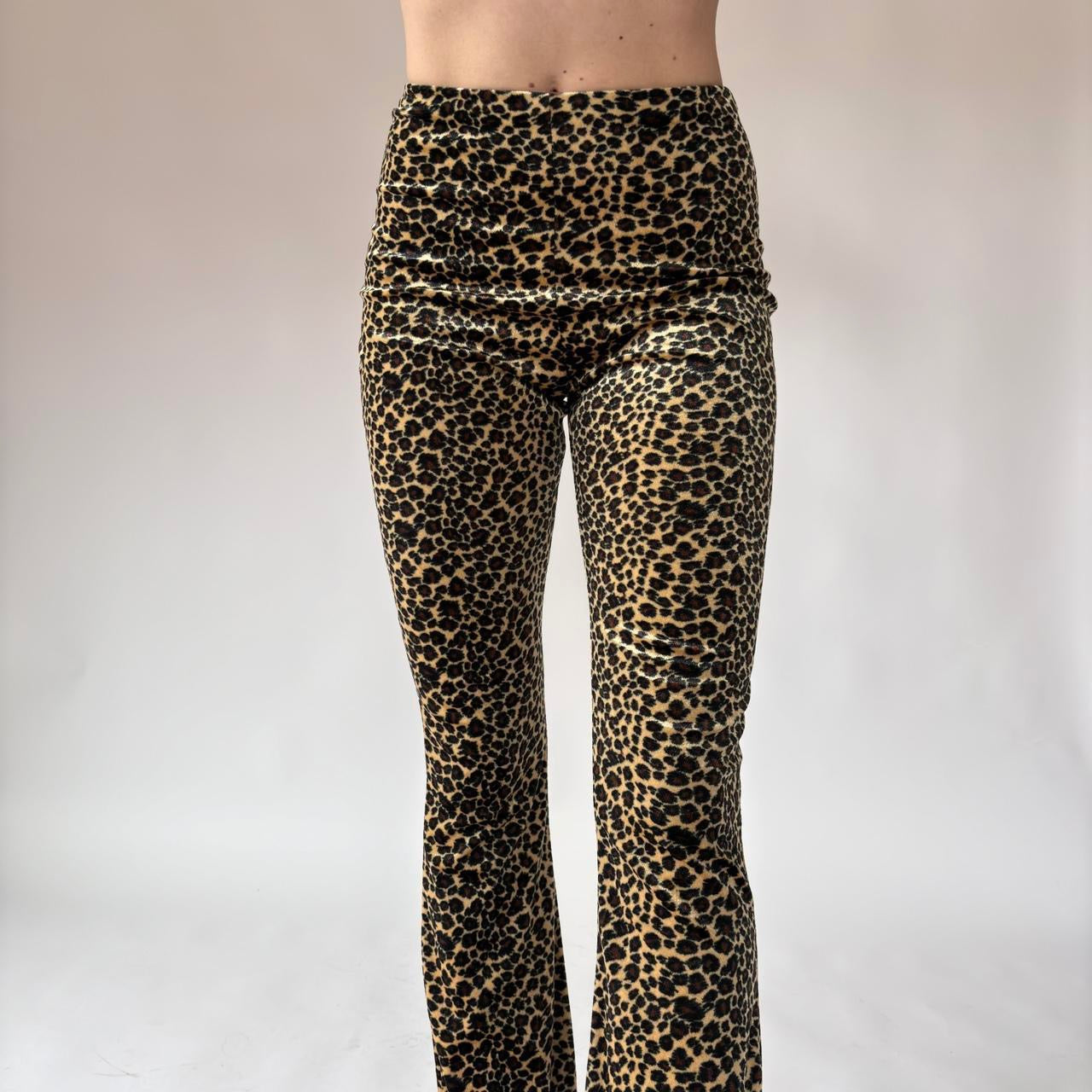 90s Leopard Velvet Two-Piece Set (S)