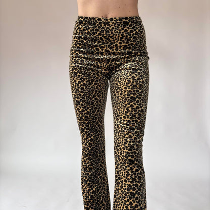 90s Leopard Velvet Two-Piece Set (S)