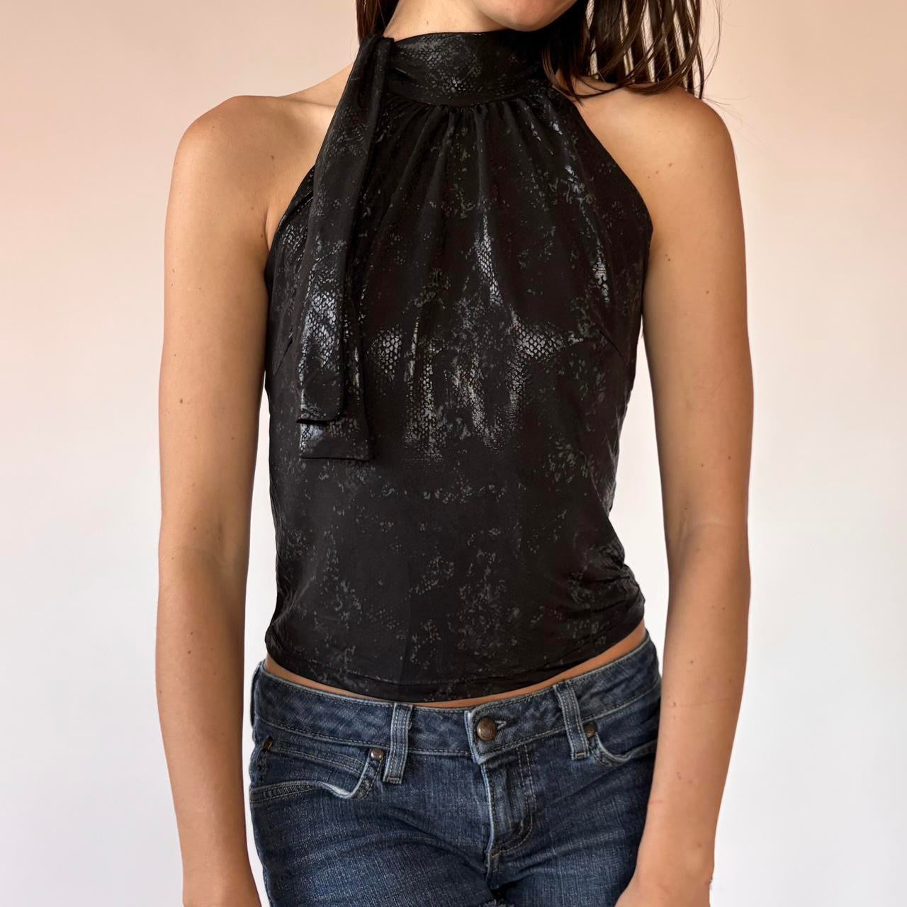 Y2K Snake Print Halter (S)