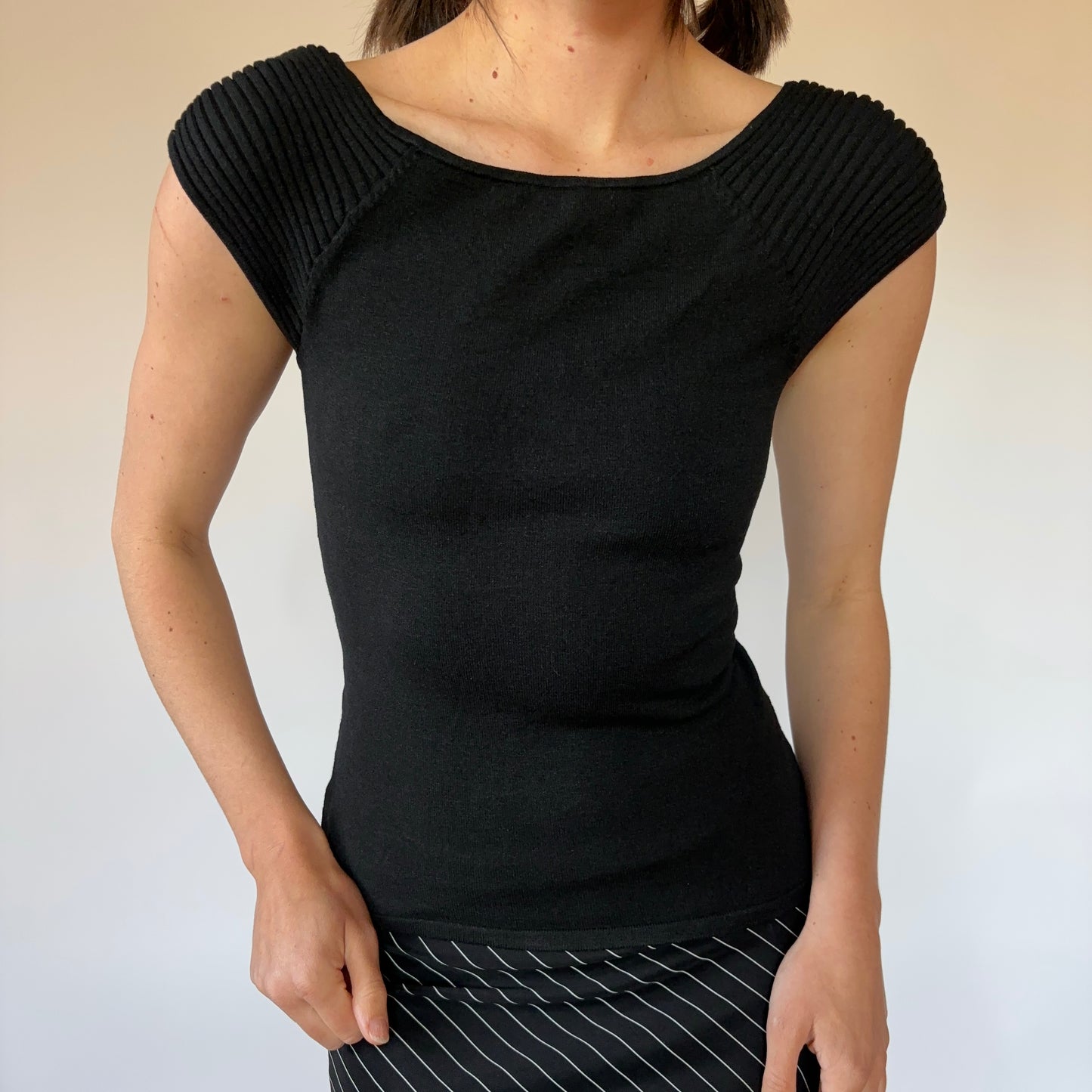 90s Noir Silk Blend Tee (XXS/XS)