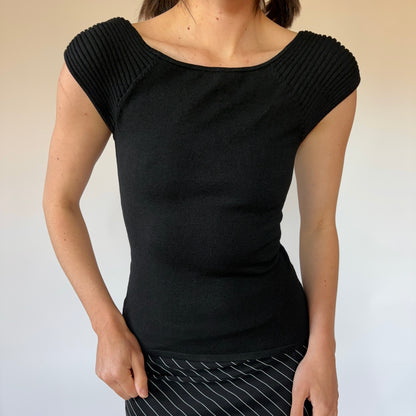 90s Noir Silk Blend Tee (XXS/XS)