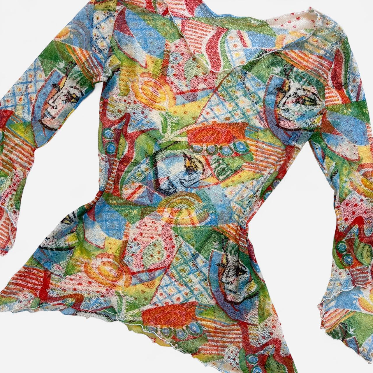 Y2K Cubism Mesh Top (M/L)