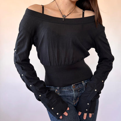 2000s Armani Snap Sleeve Top (M)