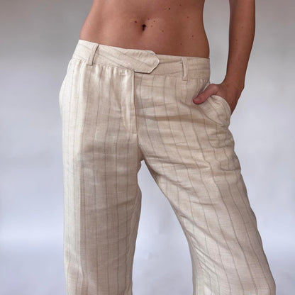Deadstock 00s Linen Pinstripe Trousers (M)