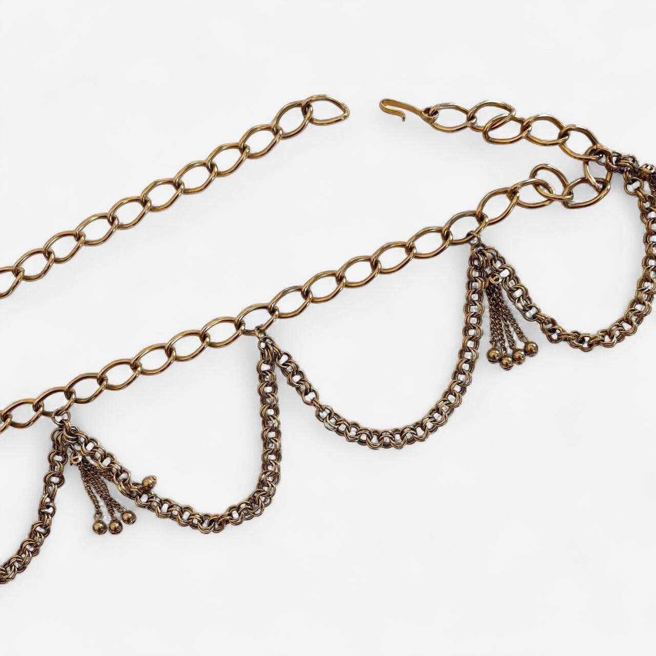 Vintage Gold Tone Drape Chain Belt