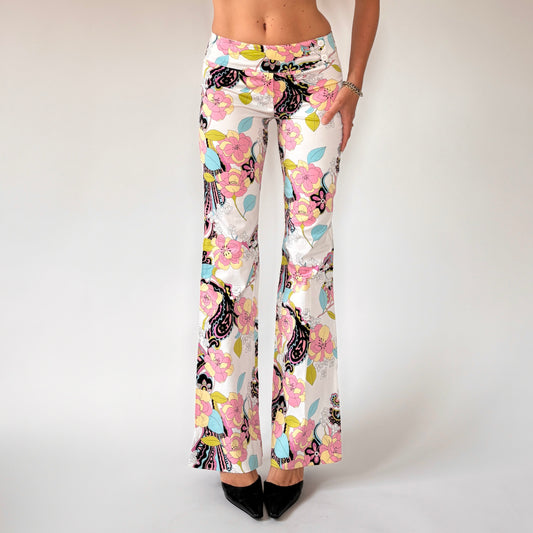 Y2K Floral Print Flares (XS)