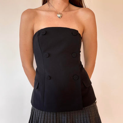 Black Strapless Suit Top (M)