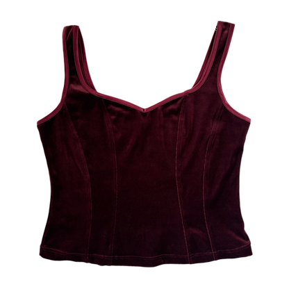 90s Crimson Velvet Tank (S/M)